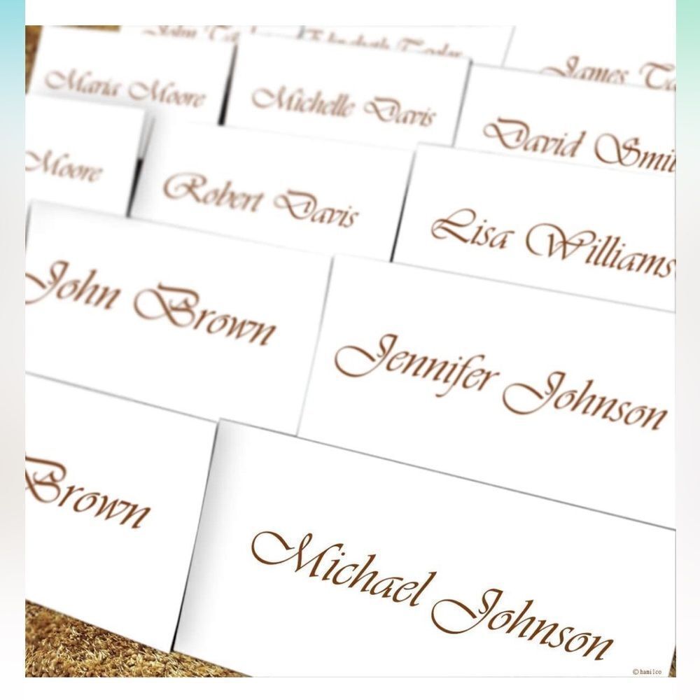 NEW 100 Blank Tent Name Place Cards 3 1/2" x 2" Folded Stock White 80lb